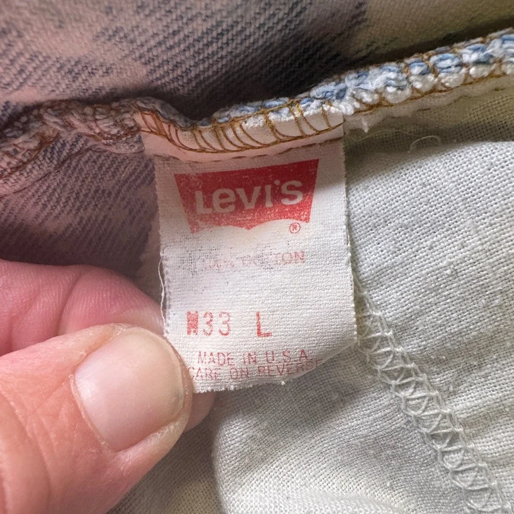 Vintage Levis 505 Orange Tab Acid Wash Denim Shorts USA Made Cut Offs W33 L00